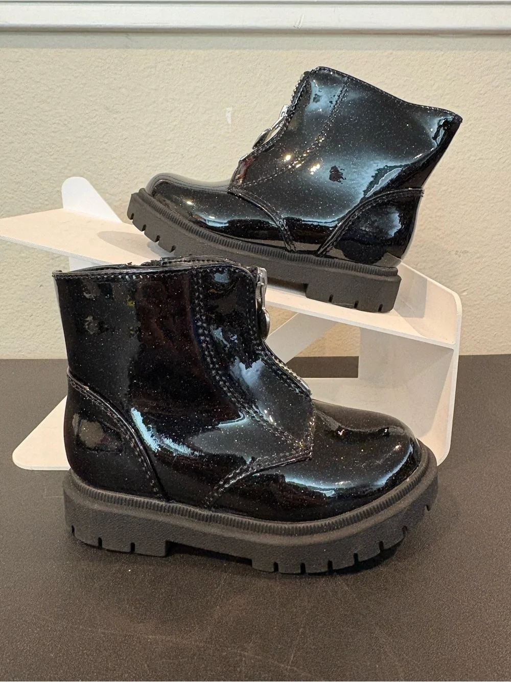 Cat & Jack Donna Chelsea Combat Black Boots Girls Toddler Size 8 Fast Shipping